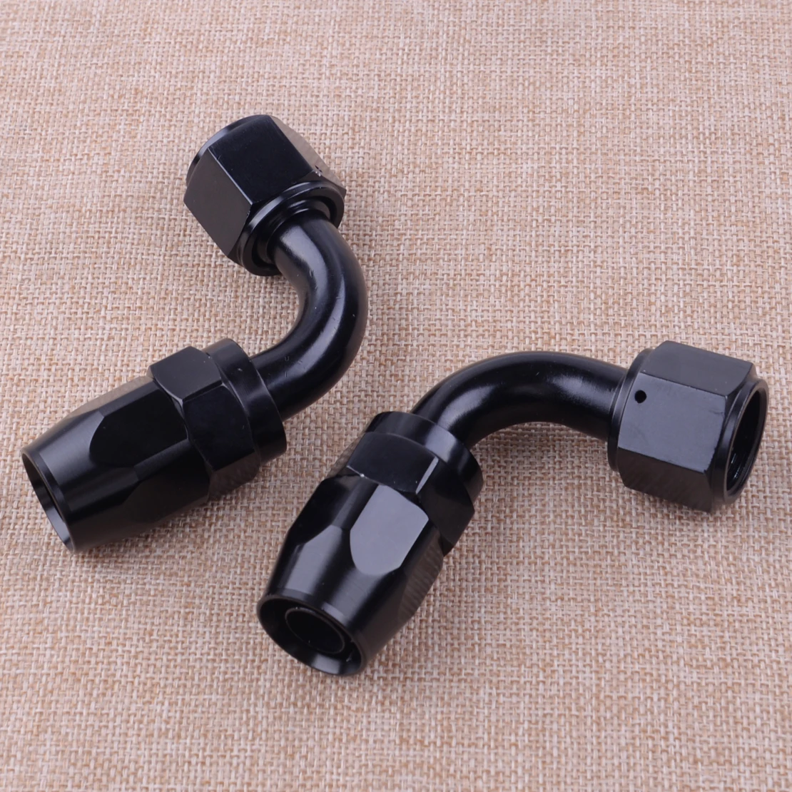 

CITALL 2Pcs 10-AN 90 Degree Swivel Oil Fuel Hose End Fitting Adaptor Anodized FT-9010-BK2 Black Aluminum Alloy
