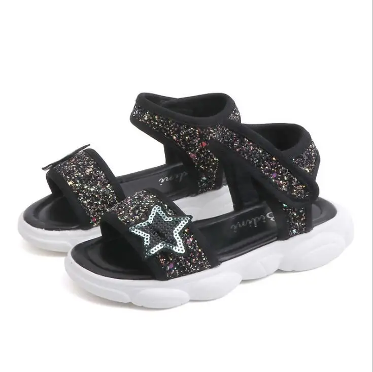 

New 2019 Summer Kids little girl sandals Girl Sandals Fashion Bling Shiny Rhinestone Girls Shoes