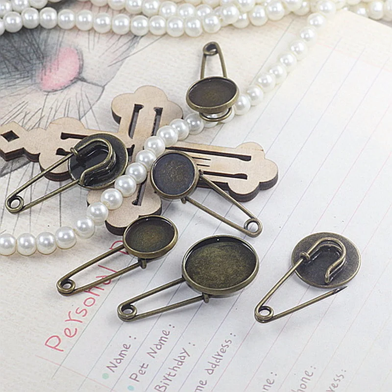 

New Fashion 10pcs/lot 12/14/16/18/20mm Inner Size Antique Bronze Pin Brooch Pierced Style Base Setting Pendant Findings (06823)