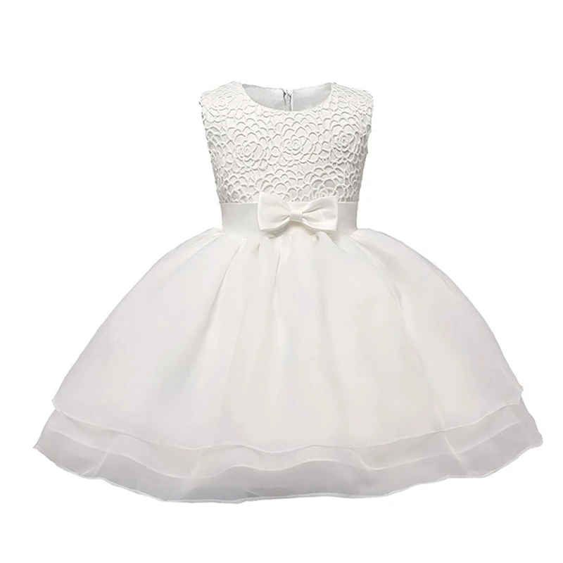 

2019 Cute Fashion Baby Flower Christening Gown Baptism Clothes Newborn Kids Girls Birthday Princess Infant Party Dresses Costume