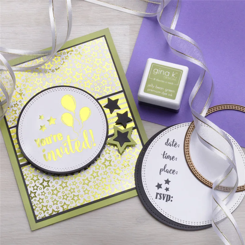 

Naifumodo Heart Circle Background Metal Cutting Dies and Stamps for Scrapbooking New Oval Card Album Embossing Crafts Decoration