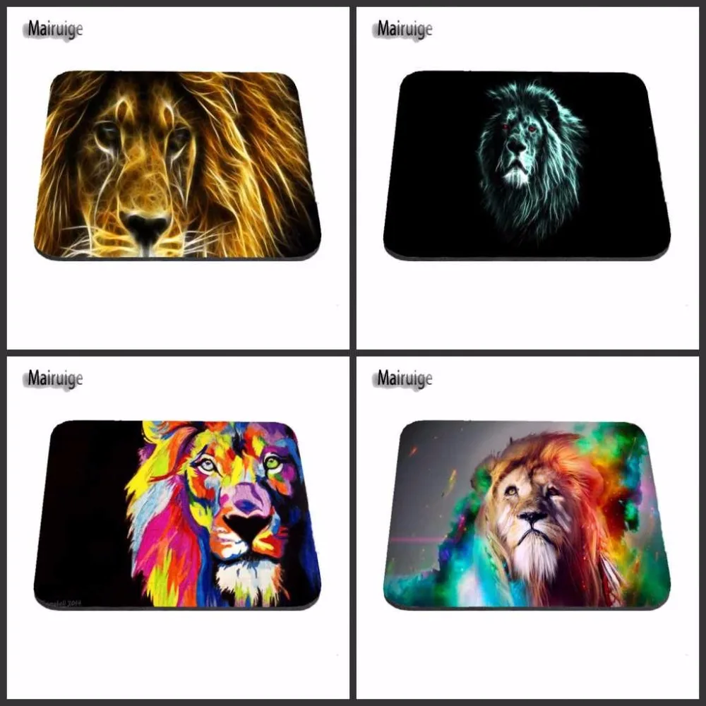 

Hot 2017 Low High Quality Glowing Lion Art And Tiger Pattern Durable Mini Optics Computer Rectangular Game and Office Mouse Pad