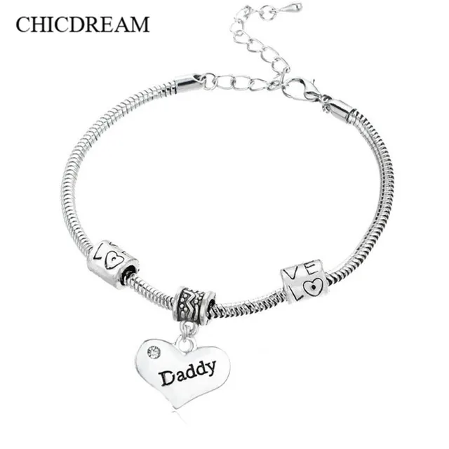 Father Love Bangle Bracelets Baby Family Gifts Mom Daddy Father Love Bangle Bracelets Baby Family Gifts Mom Daddy Charms Mother Groom Pulseras