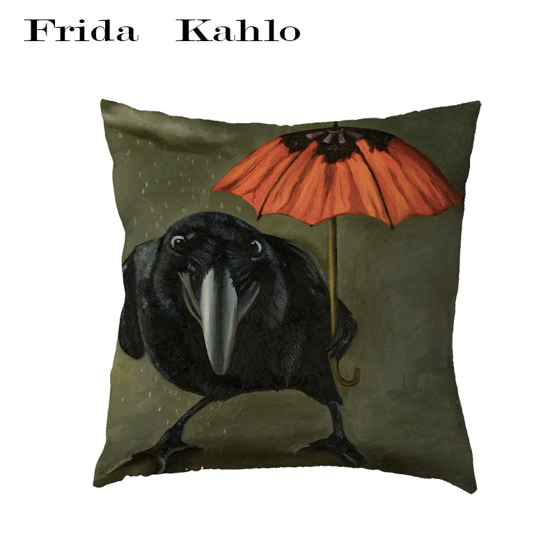 Наволочка на подушку с рисунком милого кролика, полиэстер, персиковая кожа, персональный ворон, зонт для чтения, классическая декоративная подушка в веселом стиле - Цвет: 1