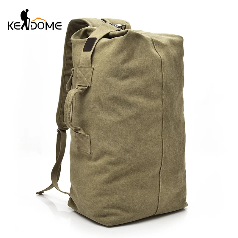 melhor Grande Capacidade de Saco de Viagem Das Mulheres Dos Homens Sacos Exército Militar Tático Mochila de Escalada Balde de Lona Saco de Desporto Ombro Masculino XA595WD