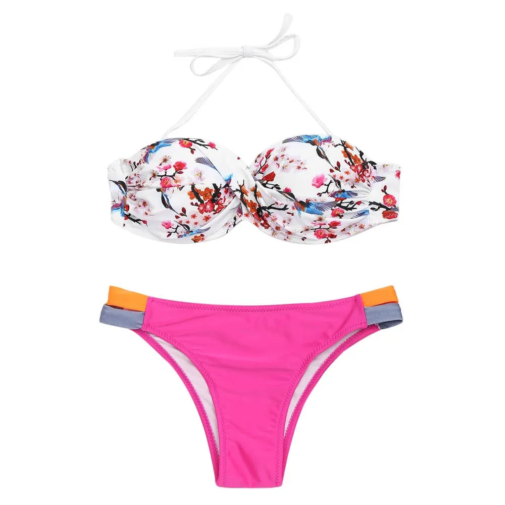 

Two piece set bikiniWomen Bikini Set Printed High Waist Swimsuit Swimwear Beachwear Bathing Suit bikini 2019 summer 2#5#