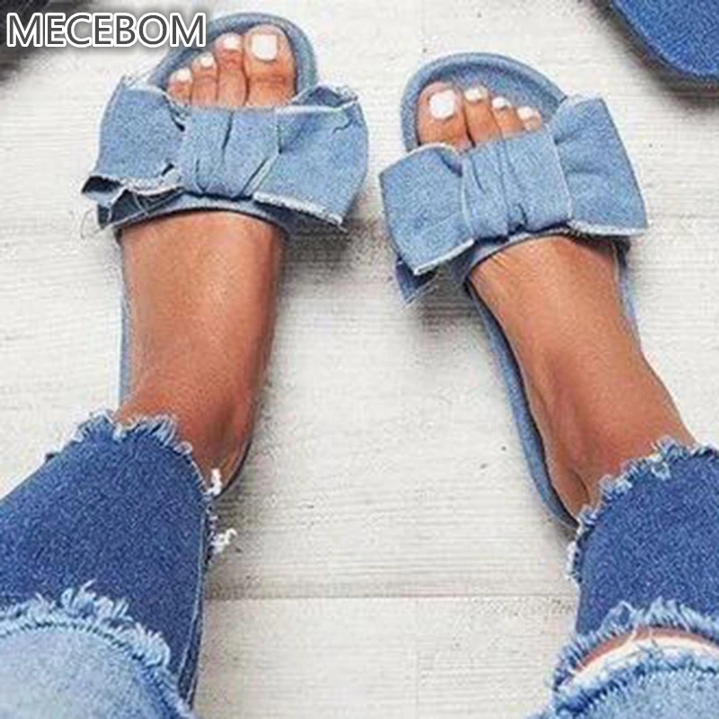 Купить Мужские Шлепанцы Из Джинсовой Ткани