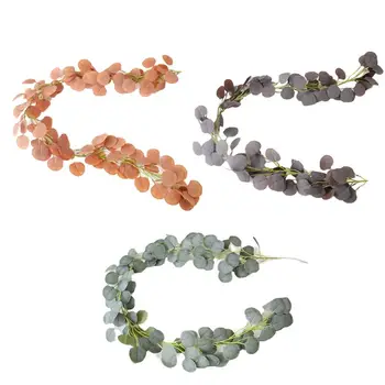 

Artificial Eucalyptus Leaves Branch Vine Fake Leaf Plants Garland Wedding Party Decor Hot