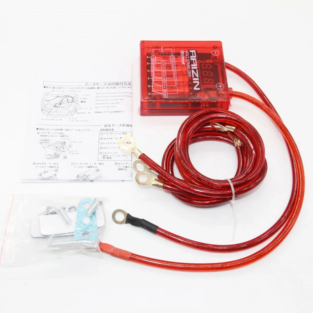 Volt Stabilizer,Universal Mega RAIZIN Volt Stabilizer / With Ground 5 Wires Digisplay and LED display Red/Blue/Purple/Yellow