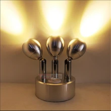 3*1 Вт/3*3 Вт подзарядки светодио дный пятна, аккумуляторная батарея wireless display, переключатель 360 градусов Тройная лампа