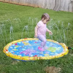 Большой Летний надувной разбрызгивание воды бассейн для детей Прочный ПВХ Дети Спрей для воды коврик для ребенка ванночка рулон с газоном
