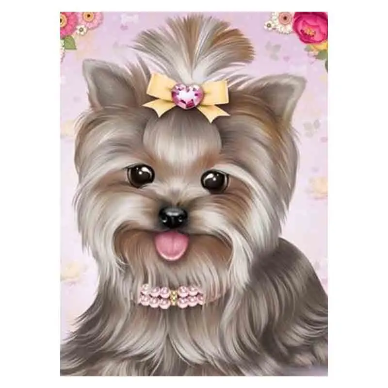 Dpsprue 5D полный квадратный Круглый DIY Алмазная Картина Вышивка крестом собака 3D