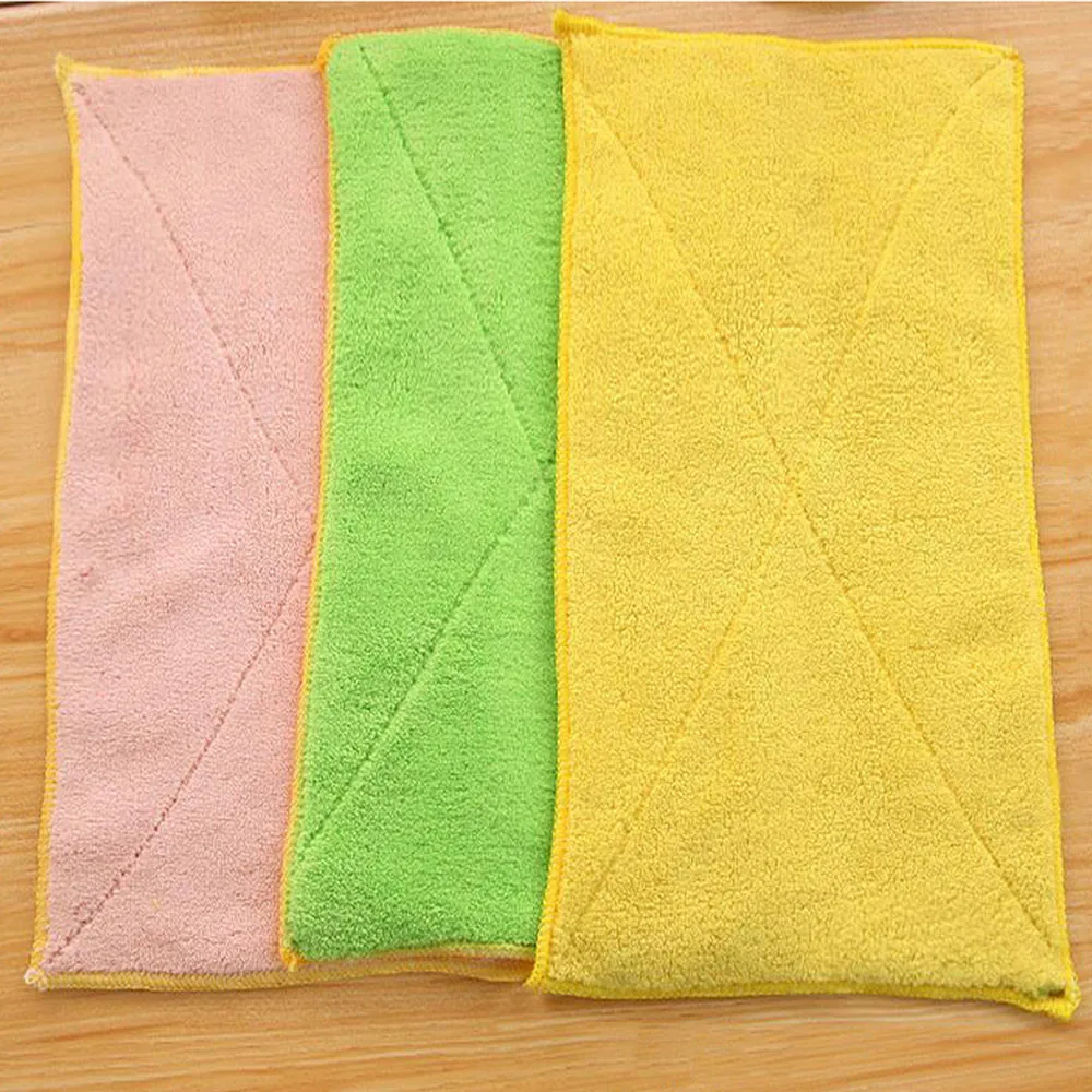 Mixed Color Microfiber Car Cleaning Towel Kitchen Washing Polishing Cloth Kitchen Gadgets Wash Dish Towel Accessories#15