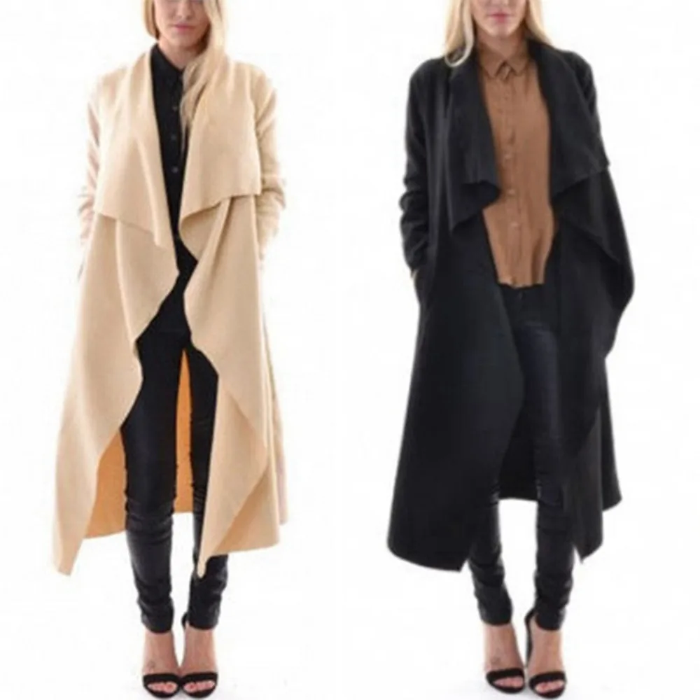 DMZing Women Open Front Trench Coat Long Cloak Jackets Overcoat Waterfall Cardigan DMZing Women Open Front Trench Coat Long Cloak Jackets Overcoat Waterfall Cardigan