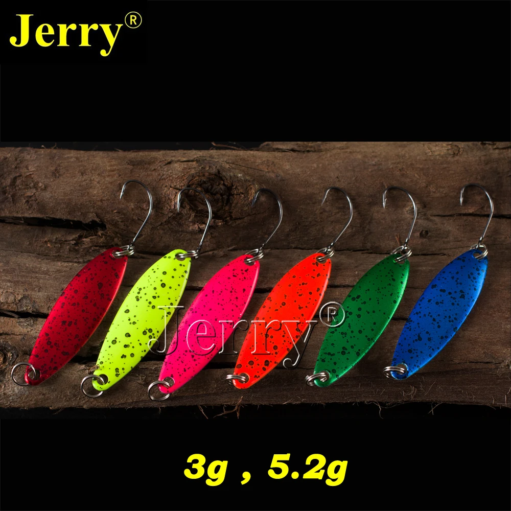 

Jerry 6pcs 3g 5g pesca fishing tackles trout spoon freshwater fishing spoons spinner bait metal lures