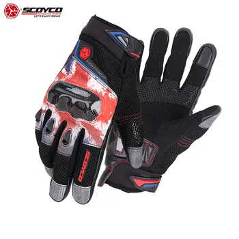 

SCOYCO MC47 Touch Screen Motorcycle Gloves Carbon Fiber Knuckle ATV glove Vintage Breathable Safety Outdoor Motocross Glove MC47