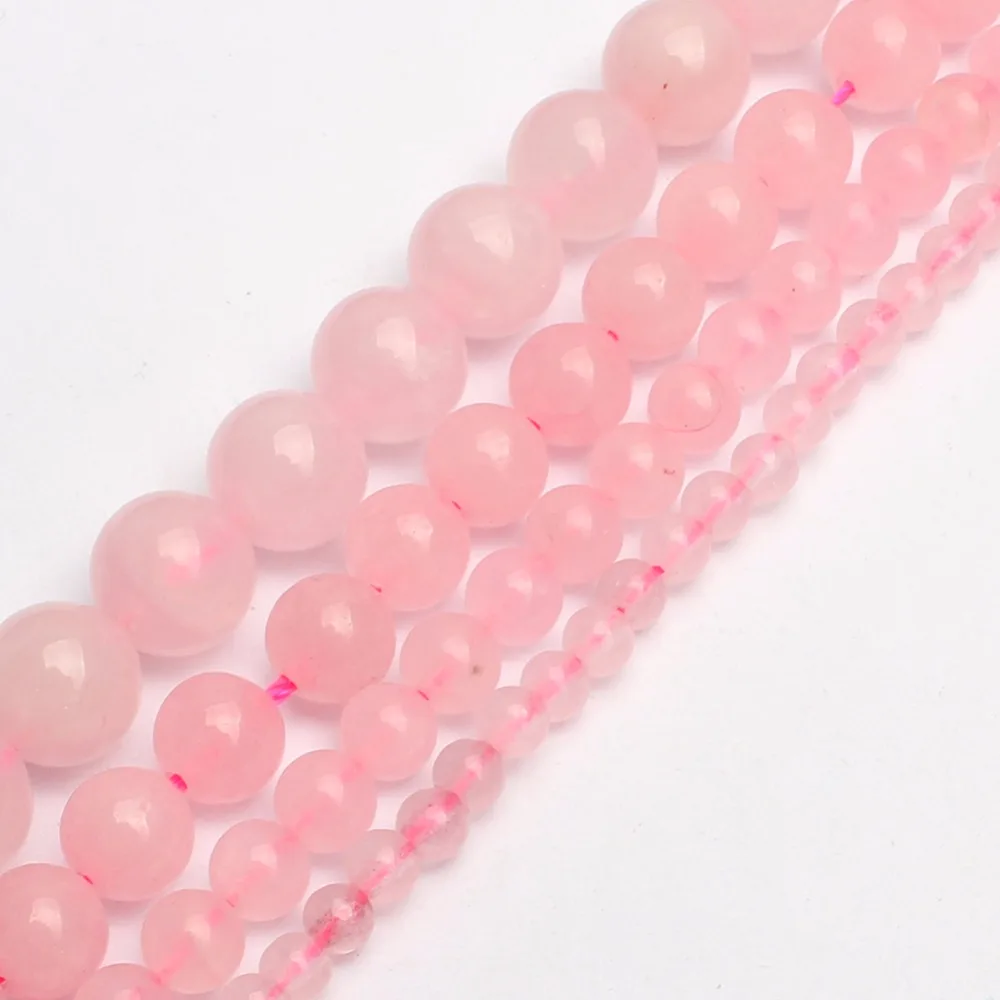 

Natural Pink Crystal Round Beads for jewelry Bracelet ,Necklace, making 15inches/strand free shipping 4/6/8/10mm
