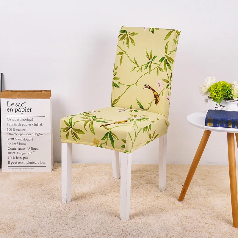 Чехлы для стульев для столовой, эластичные чехлы из спандекса с цветочным принтом, съемные эластичные моющиеся универсальные эластичные чехлы - Цвет: color13