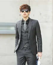 Mens Business Casual Suits with Pants Korean Style Slim Fit Groom Wedding Pant Suit for Men 2 Two Piece Formal Suit Set Clothing