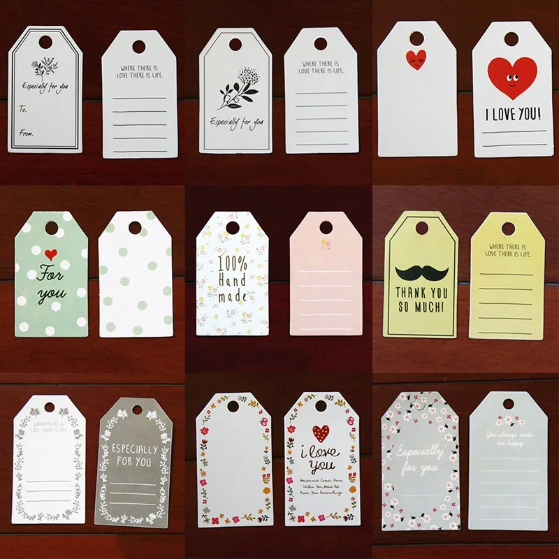 

12Pcs/Lot Paper Tags DIY Craft Luggage Label Note Hang Tag Memo Pad Gift Stationery Supplies