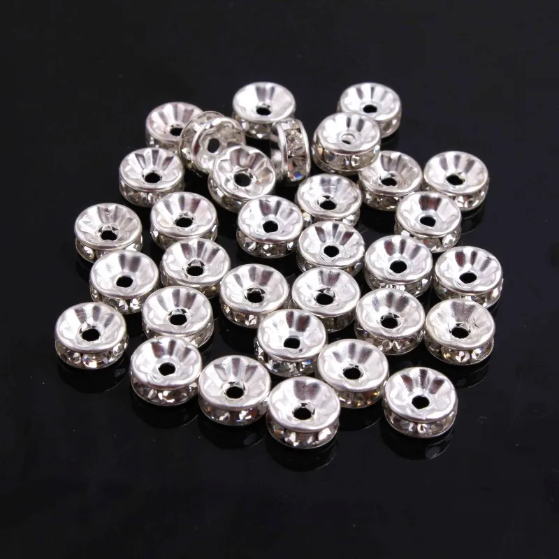 Kwoi Vita Retail Charm Round Chunky Crystal Rhinestone Rondelles Spacer Beads for Jewelry Findings Making 200pcs 6mm 8mm 10mm | Украшения и