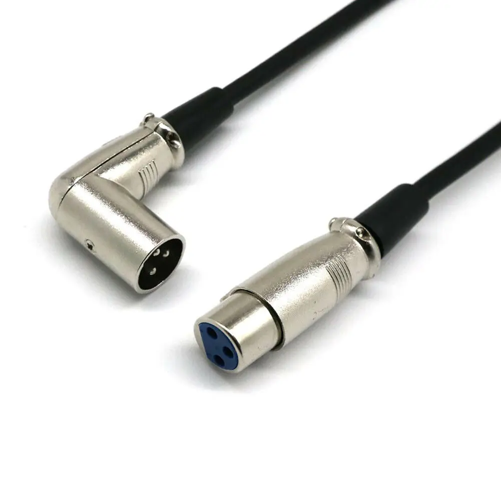 

3Pin XLR Angle 90 Degree Male to Straight Female Patch Cord Adapter Cable