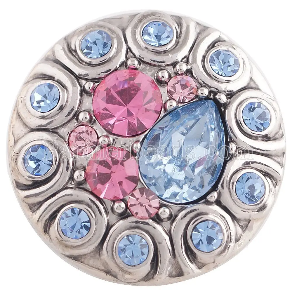 High quality rhinestone DIY snap button jewelry 18mm charms snap