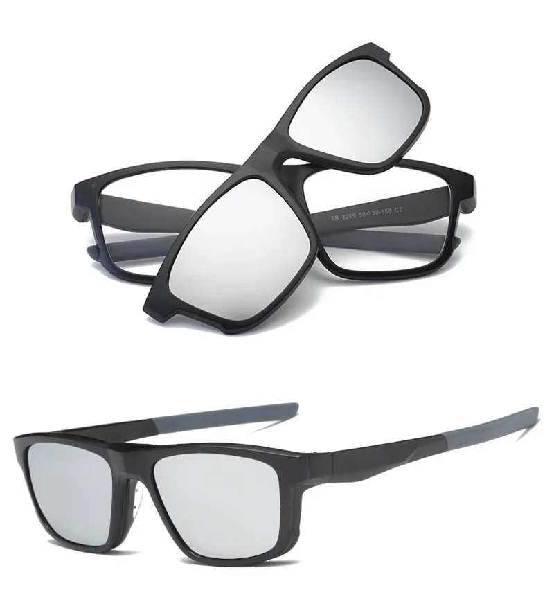 Поляризованные солнцезащитные очки на магнитной застежке для мужчин и женщин HD поляризованные очки TR90 очки для близорукости оправы Lunette UV400