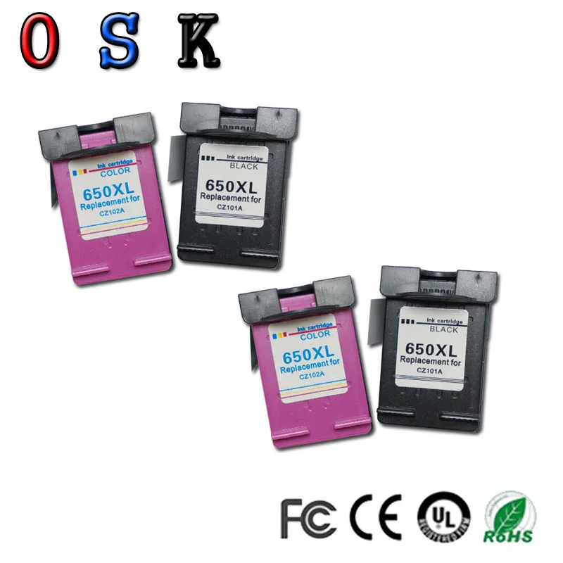 

OSK Compatible 650XL Ink Cartridge Replacement for HP 650 XL for HP650 Deskjet 1015 1515 2515 2545 2645 3515 3545 4515 4645