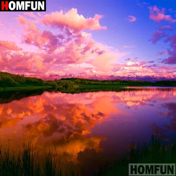 

HOMFUN Full Square/Round Drill 5D DIY Diamond Painting "Dusk landscape clouds" 3D Embroidery Cross Stitch 5D Decor Gift A17358