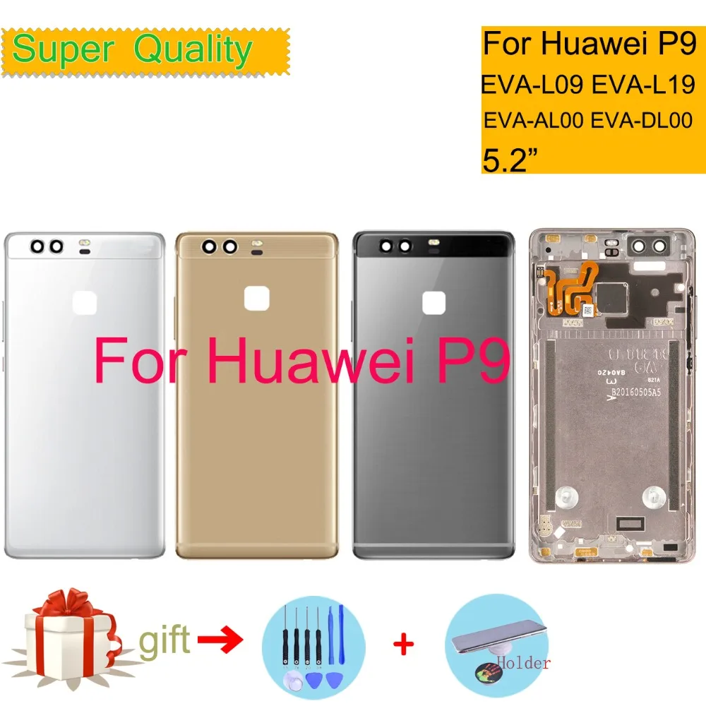 

ORIGINAL 5.2" For Huawei P9 EVA-L09 EVA-L19 EVA-L29 Housing Battery Cover Back Glass Rear Door Chassis Shell Replacement