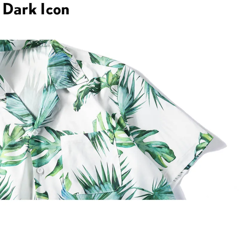 Dark Icon Tropical Retro Shirts Men Leaves 3D Printed Turn-down Collar Street Shirt Casual Men's Shirts