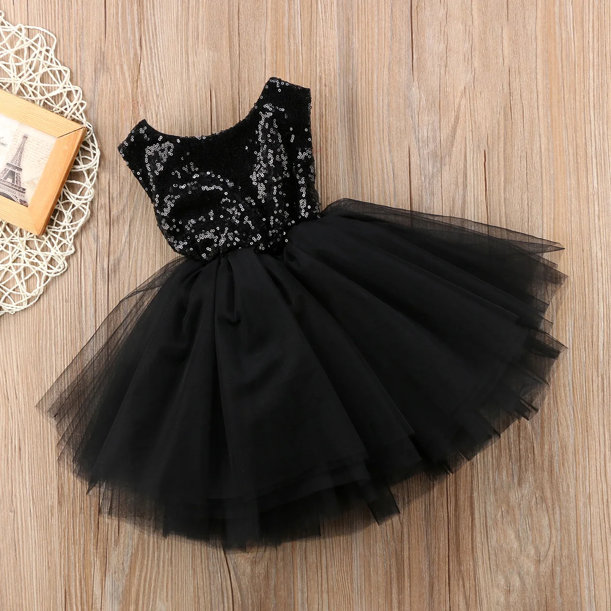 Sequins Kids Babys Girls Clothes Sleeveless Lace Flower Dress Tutu Party Dress Backless Bridesmaid Dresses Kid Baby Girl Clothes