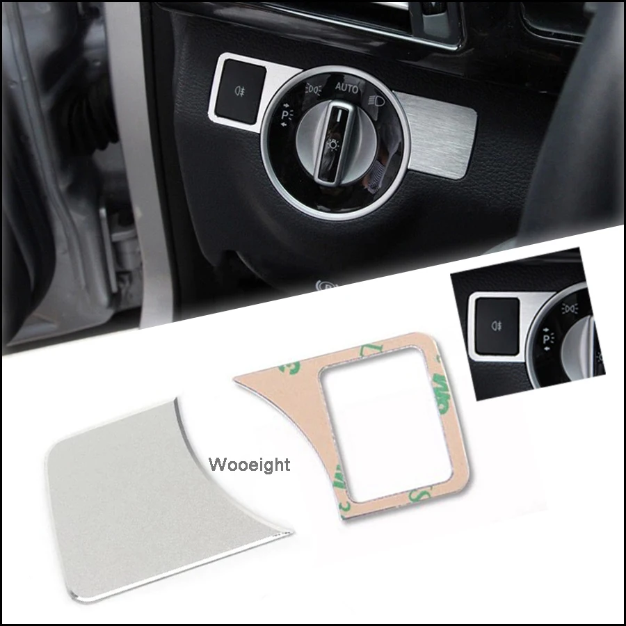 Car Interior Headlight Switch Trim Cover For Mercedes BENZ W212 W218 W166 E CLS ML Class 2012 - 2015 Decorative Aluminium Frame (3)