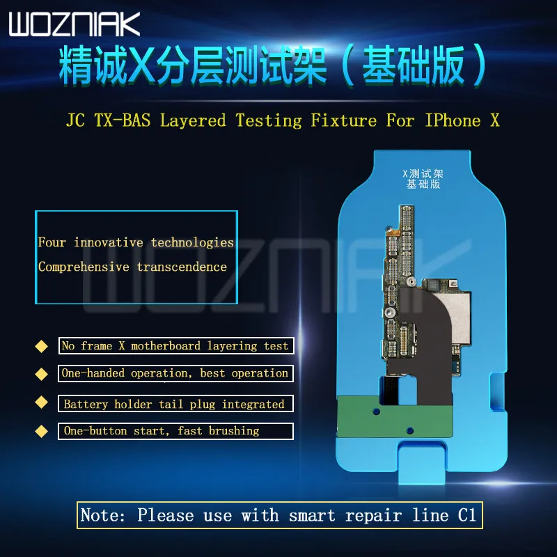 

JC TX-BAS for IPHONE X Layered motherboard test rack Battery free No tail insertion One button open fast Boot Test Fixture