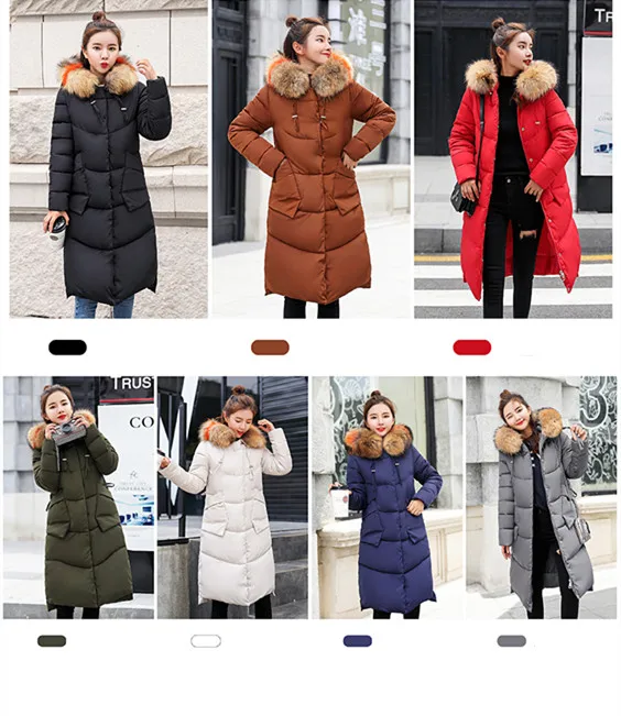 Winter Jacket Women Medium And Long Section Big Fur Collar Cotton Clothing Winter Jacket Women Coats Women Parka 2018 CH778 (42)