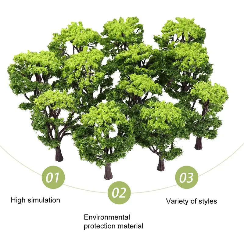 WINOMO 12 шт. 1:50 поезд Пейзаж Модель деревья(зеленый