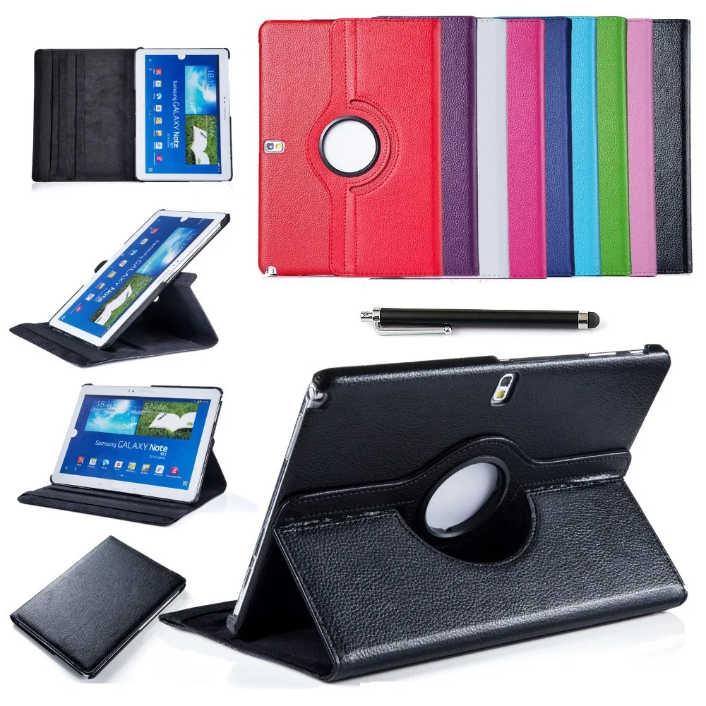 

For Samsung Galaxy Note(2014 Edition) 10.1 P600 Tab Pro T520 Tablet PU Leather Case Cover Rotating w/Screen Protector+Stylus Pen