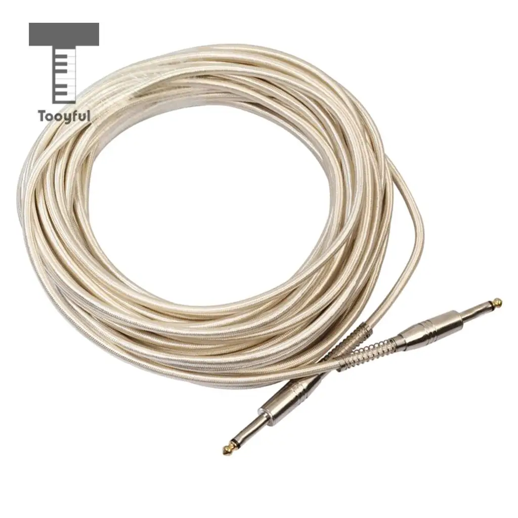 15m 1/4'' Jack 6.35mm Mono Male to Male Audio Cable for Electric Guitar