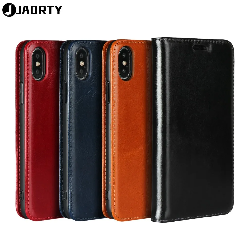  Luxury Genuine leather Wallet Case For Apple iPhone X XR XS Max Case Cover Single Card Slot shockpr