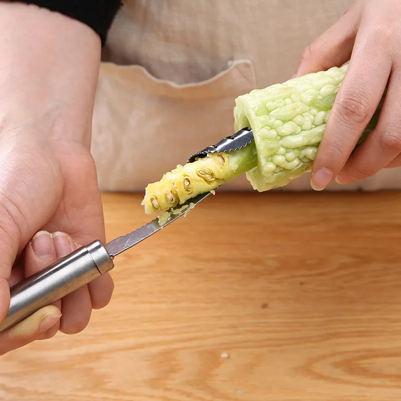 Stainless Steel Pepper Corer Silver Serrated Seed Remover Slicers Cutter Portable Kitchen Gadget Tools mutfak aksesuarlari | Дом и сад