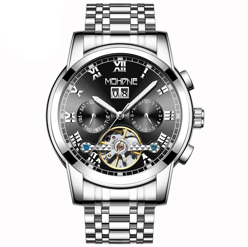 

Genuine Men's Automatic Luminous Mechanical Watch Hollow Fashion Trend Waterproof Student Tourbillon Table