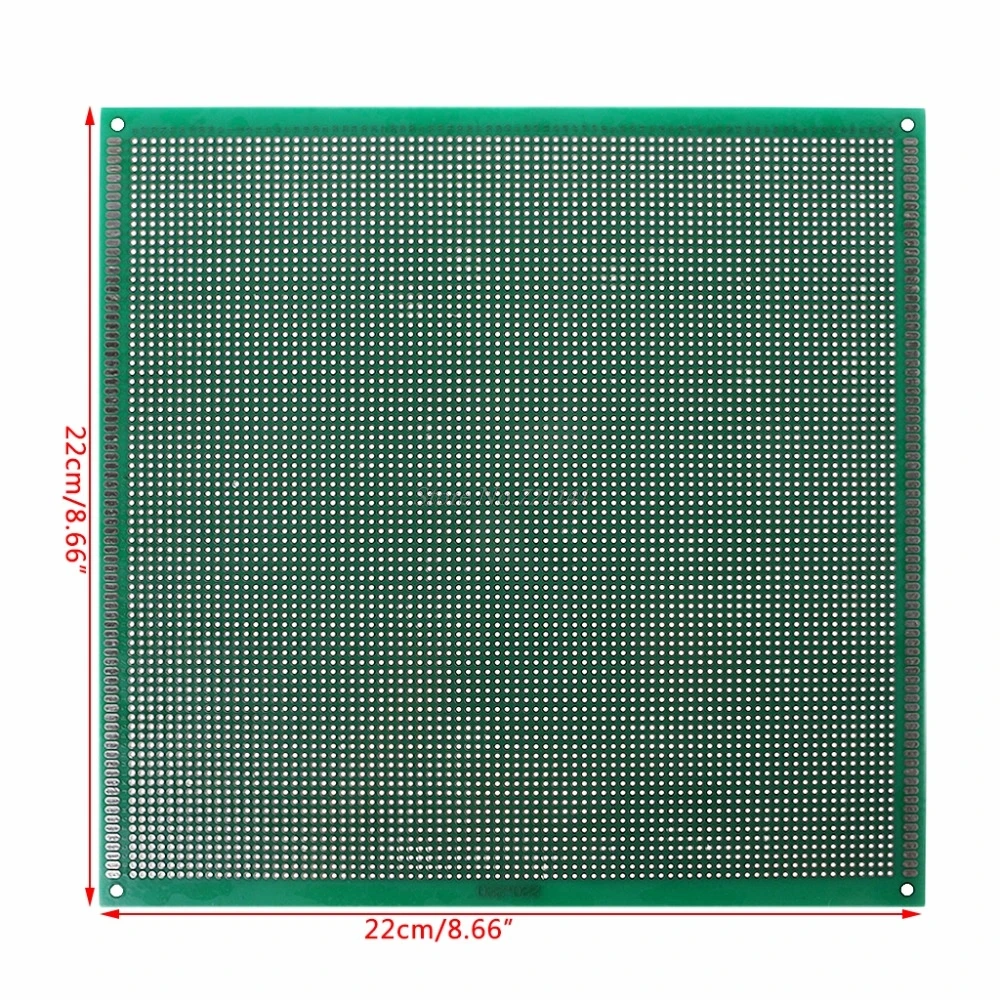 22x22 см двухсторонний Прототип PCB Луженая DIY универсальная FR4 печатная плата