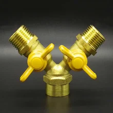 1/" BSP Male x 1/2" BSP Female x 1/" BSP Male Thread Трехходовой латунный запорный шаровой клапан для топливного газа