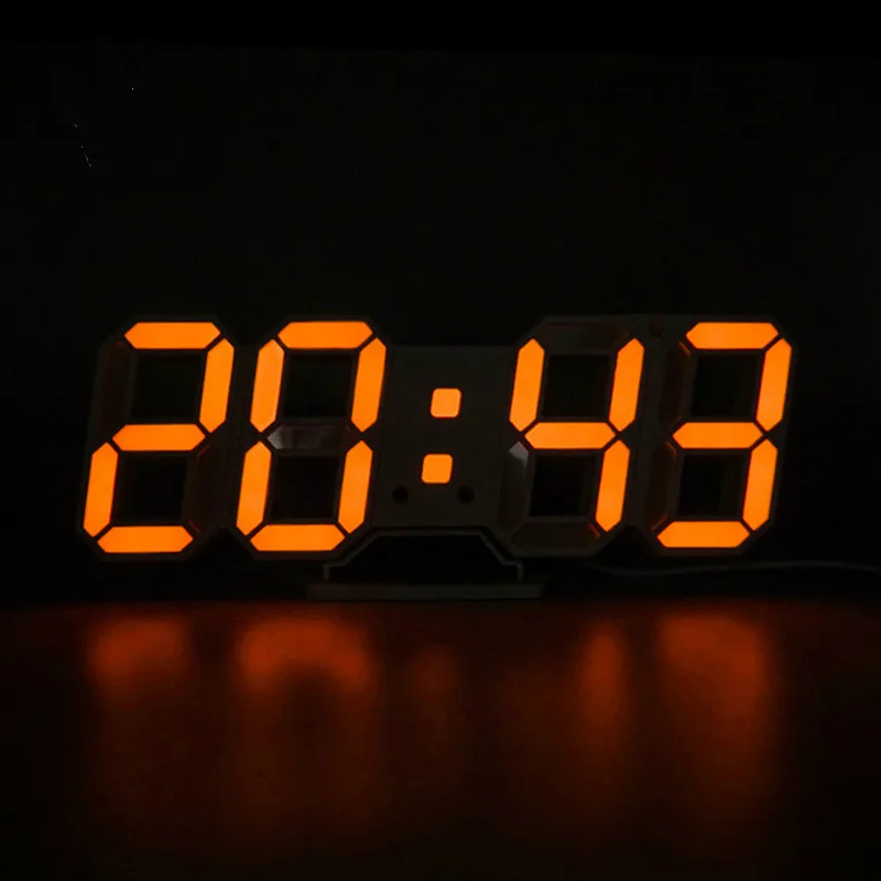

Watch Alarm Clocks Home Office Table Desk electronic clock 24 Or 12 Hour Display 3D LED digital wall clock Modern Night Wall