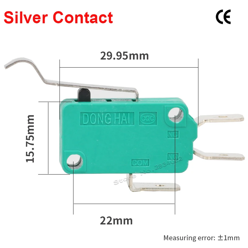 16A 125/250VAC micro switch 1NO1NC 3 pin SPDT long lever arm tact limit push button travel KW3-0Z Sliver Contact | Обустройство дома