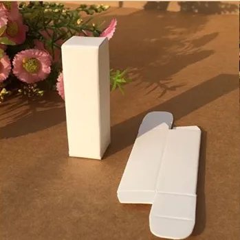 

50pcs/lot-2.2*2.2*12.2cm White Paper Packaging Box for Essential Oil Perfume sample bottle Lipstick DIY Craft Storage Box