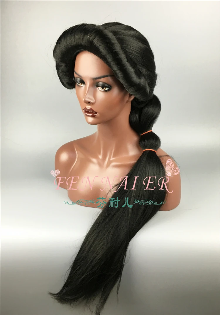 Halloween Women Aladdin and the magic lamp Princess Jasmine Black Long wig Braid Role Play costumes Halloween Women Aladdin and the magic lamp Princess Jasmine Black Long wig Braid Role Play costumes
