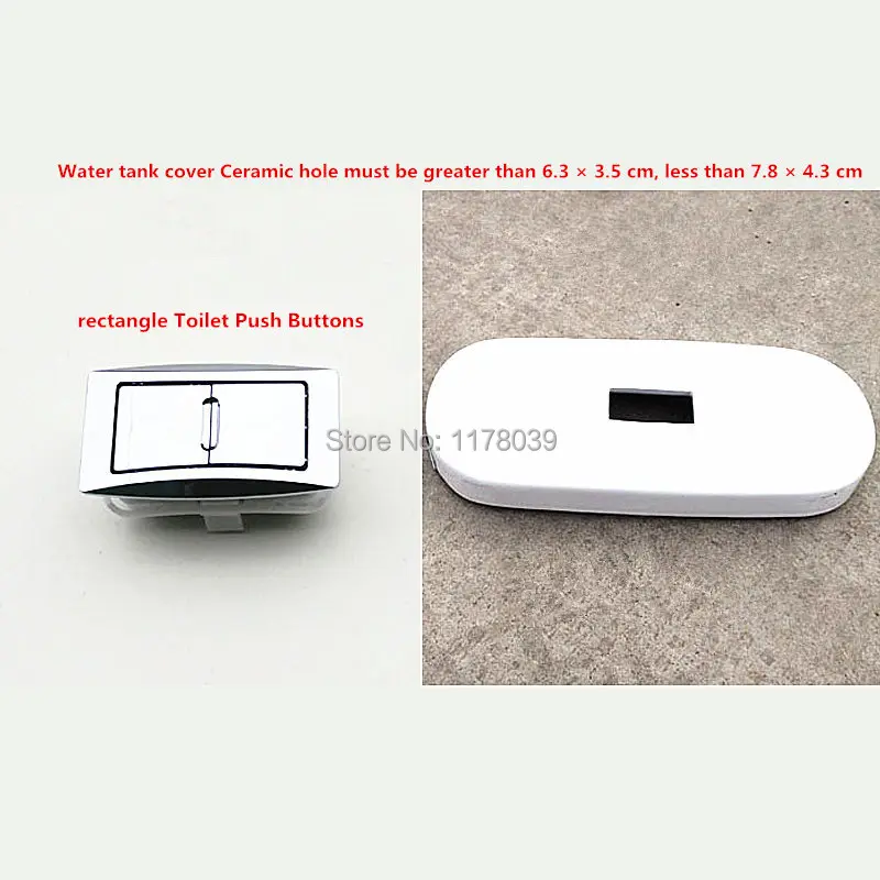 ABS Plastic Rectangular Toilet dual push button,8X4.5cm water tank ceramics cover Flush switch push button,J17349