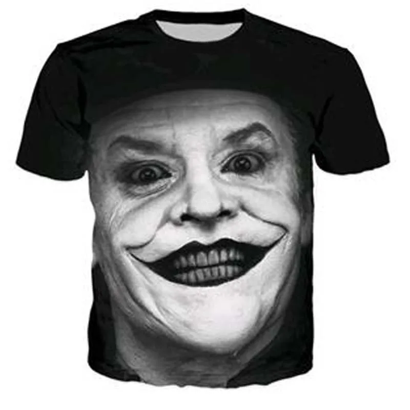 

Li Maohua 2018 summer new fashion T-shirt Batman The Joker DC comic superhero Stile 3D T-shirt horror expression short sleeve